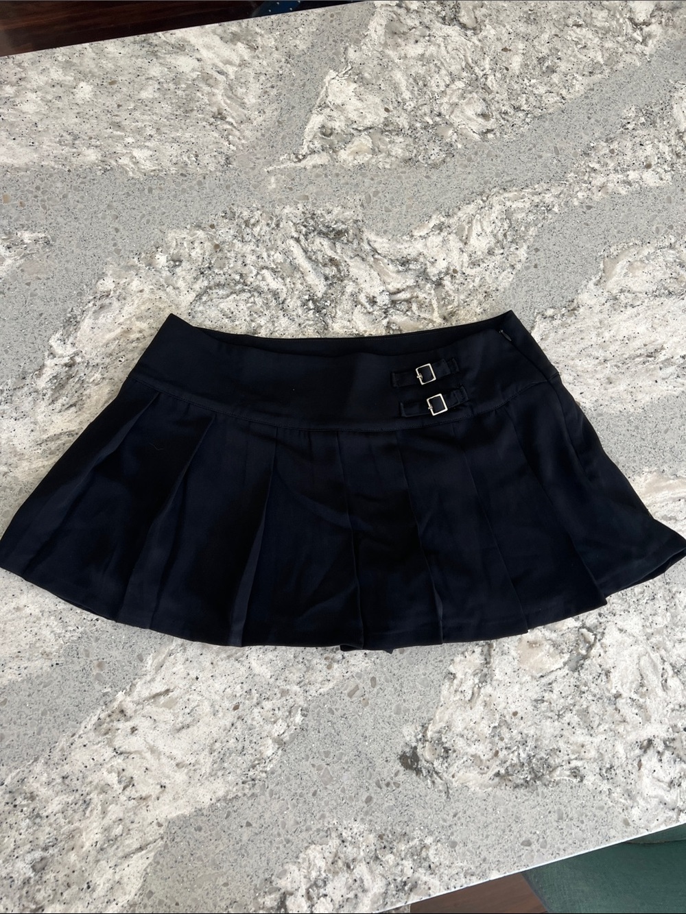 NWT Good Luck Girl Black Pleated Buckle Mini Skirt XL Nordstrom